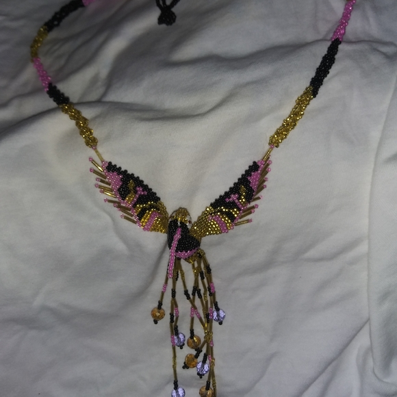 Hummingbird Loom Beaded Necklace - Picture 6 of 16